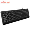 uFound U-70 Wired Business Office Keyboard 106-key USB Powered Keyboard Low Decibel Keys for Home/Office Black. 