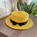 women straw hat Flat Top Straw Hat Vacation Casual Shopping Beach Hats for Woman Hats for girls Church Courtesy Panama Sun Hat. 