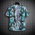 【14 colors】Men's Tropical Short Sleeve Printed Shirt Unisex Casual Tops.