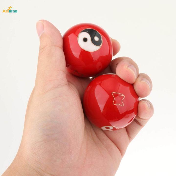 2 Pieces Hand Massage Balls Baoding Balls with Storage Box Durable Smooth Chinese Exercise Handballs for Children Middle Aged People Parents