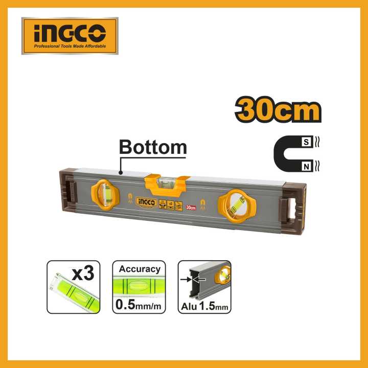 MEASURING LEVEL MAGNETIC -12" (30cm) ,24"(60cm) - INGCO HSL38030M