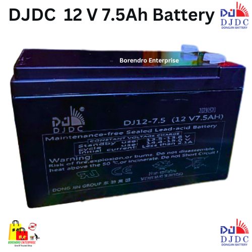 DJDC 12v 7.5Ah Sealed Lead Acid Battery / DONG JIN GROUP Battery For UPS, Sprayer Machine , DC Fan / Sealed Lead Acid Battery