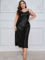 Women Plus Size Night Dress Skirt Nightgown Silk Dress.