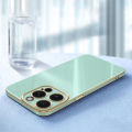 For iPhone 14 15 Pro Max Plus Soft Case Lens Protector Square Frame Shiny Bling Back Cover.