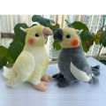 Simulation Soft Mini Size Lifelike Grey Cockatiel Plush Toys Real Life Soft Yellow Parrot Birds Stuffed Animals Toy Dolls Gifts.