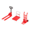 3Pcs 1:12 Dollhouse Miniature Cart Trolley Stair Climbing Machine Mini Outdoor Cart Forklift Moving Tools Model Home Decor Toys.