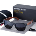 BARCUR Black Walnut Wood Sunglasses for Man Polarized High Quality Sqare Sun Glasses Men UV400 Eyewear Accessory Original Box Girlymax Store. 