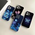TA for Infinix Smart 6 Back Cover Retro Gradient Butterfly Film Phone Case Light Thin Anti Fall Acrylic Hard Protective Cover. 