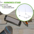Harmonica Neck Holder 10 Holes Blues Harp Mouth Organ Stand -Silver. 