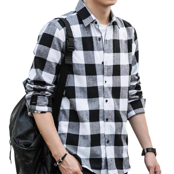 Black & White Check Shirt For Men