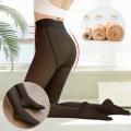 Fleece Tights Skin Color Winter Woman Pantyhose Translucent Wool Sock Pants Stocking Fleece Lined Tights Thermal Legging.