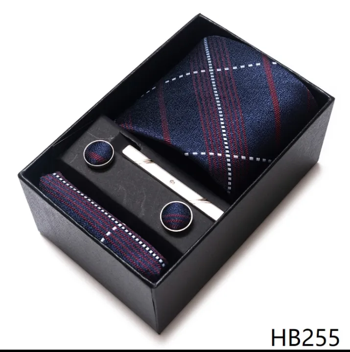 100%25%20Silk%20Brand%20Tie%20Handkerchief%20Cufflink%20Set%20For%20Men%20Necktie%20Holiday%20Gift%20Box%20Blue%20Gold%20Suit%20Accessories%20Slim%20Wedding%20Gravatas%20-%20Image%202