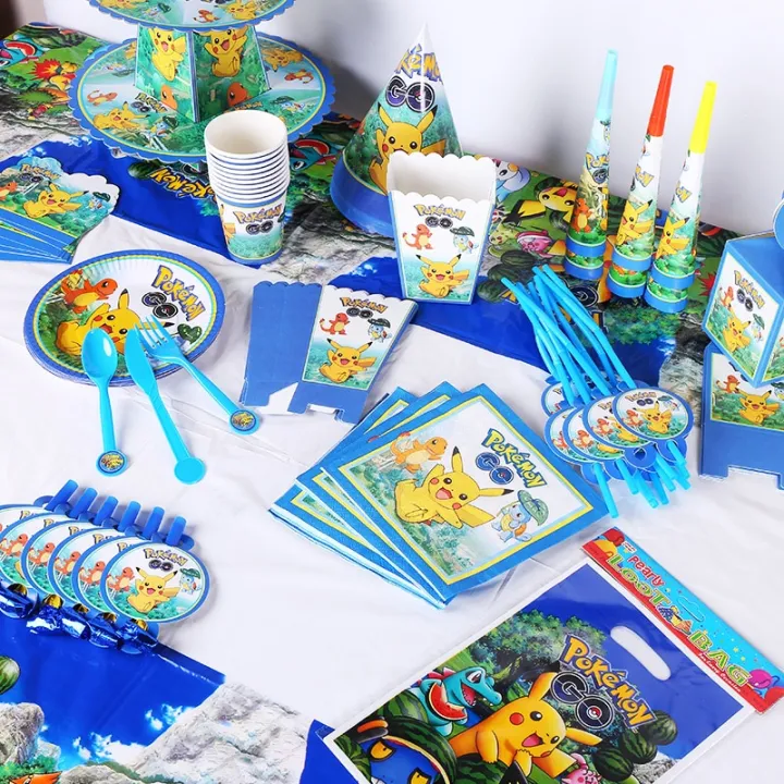 Pokemon%20Pikachu%20birthday%20party%20Disposable%20decorations%20tableware%20Set%20Plate%20Cup%20cake%20topper%20Birthday%20Party%20Supplies%20Action%20Figure%20-%20Image%207