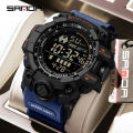 SANDA New Full Screen Electronic Watch Trend Multifunctional Waterproof Night Light Men's Watch SD6229-1. 