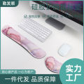 Long rubber keyboard rest, rubber mouse wrist guard, milk silk fabric, memory foam, rebound, soft and comfortable office. 