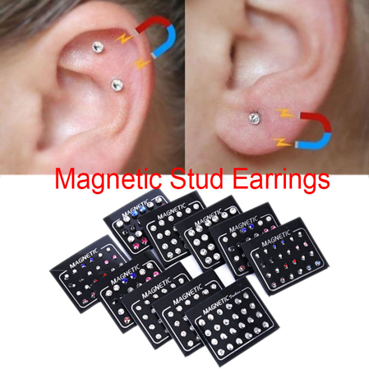24Pcs/Set%20Magnetic%20Non-Piercing%20Clip%20Round%20Rhinestone%20Stud%20Earrings%20Jewelry%20Nicle%20-%20Image%202