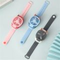 Cartton Cat Design Portable Wrist Strap Mini Watch Hand Held Fan USB Charging Small Rechargeable Fans With Colorful LED Lights. 