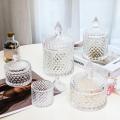 350ml Crystal Diamond Faceted Jar with Crystal Lid,Suitable as A Candy Bow.