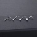 G23 Titanium Nose Stud Piercings 20G Cubic Zirconia Set 1.5/2/2.5/3MM Screw Nostril Pircing Nariz Earring Jewelry Wholesale. 