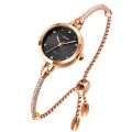 SKMEI 1805 Stainless Steel Analog quartz bracelet Watch For Women-Rose BLACK. 