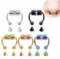 Stainless steel magnet fake nose ring. 