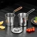 Stainless Steel Deep Fryer Pot Kitchen with Strainer Basket Kitchen Frying Pan for Outdoor Kitchen. 