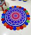 3ft Jute & Cotton Print Chaka mat/Rugs.