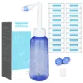 Nasal Wash Bottle Sinus Rinsing Bottle Cleaner Pressure Irrigation Neti-Pot with Sticker Thermometer for Adult & Kid.