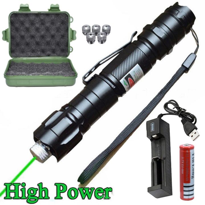 【2023】 Green Laser High Power Laser Pen Outdoor Hunting Laser Collimator Adjustable Red Laser device Ultra Far Radiation Distance 8000M
