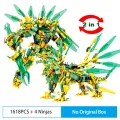 4in1 Ninja Golden Warrior Robot Mech 2 Heads Flying Dragons Set Fighter Figures Building Blocks Toys for Kids Boys Chritmas Gift Superman. 
