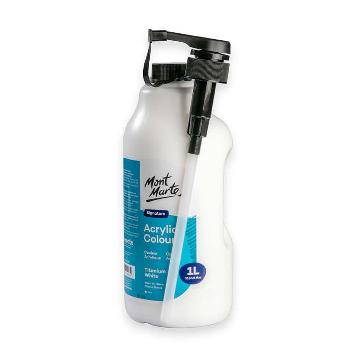 Mont Marte Acrylic Color Paint 1 litre-Titanium White