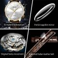 OUPINKE Genuine Leather Strap Watch for Men Original Imported Swiss Movement Automatic Mechanical Wristwatch Ultra Thin Watches. 
