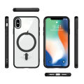 For Apple iPhone XS Max MagSafe Compatible Shockproof Transparent Slim Fit Wireless Charging supported Frosted Border Phone Back Case Mobile Cover-Banglar Gadget. 