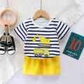 1 2 3 4 5 Years Old Kids Clothes Outfits For Baby Boys Cartoon 2 Piece Set Toddler Short Sleeved Suits Cotton Children Clothing.