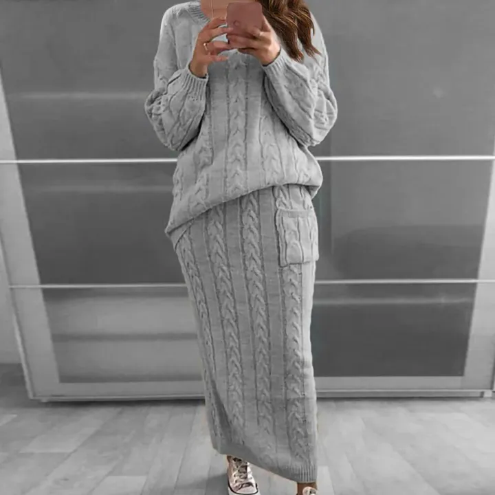 Skirt%20Suit%20Long%20Sleeve%20Anti-pilling%20Skirt%20Suit%20-%20Image%204