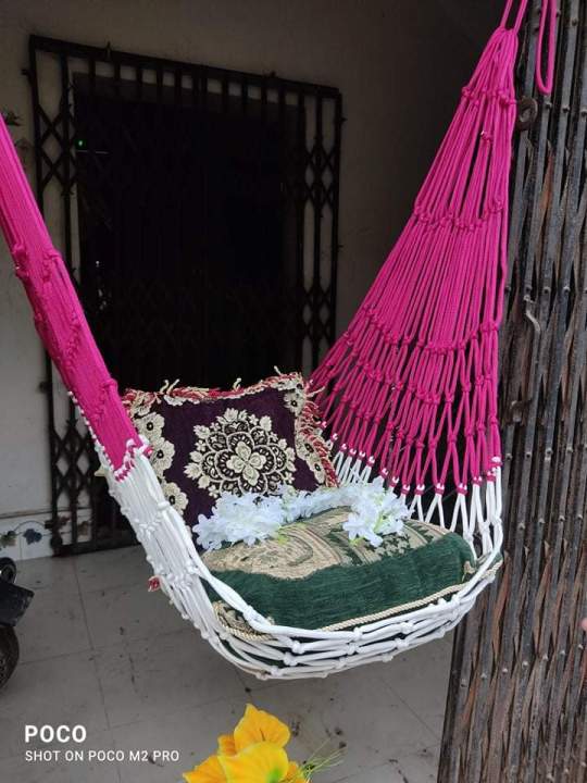 Hand Made Dulna Adult Rope bed Hanging Dulna Use For All People Large Swing Rope bed Rattan Dulna