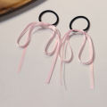 Simple Sweet Colorful Bowkont Headdress For Woman Girls Fashion Long Ribbon Ponytail Hair Rope Rubber Band Hair Accessories.