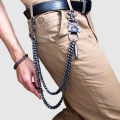 Black Tone Pants Chain 2 Lines Curb Chain Punk Jean Mens Waist Chain Jewelry.