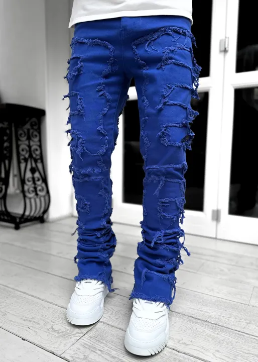 Men's%20Regular%20Fit%20Stacked%20Jeans%20Ripped%20Slim%20Fit%20Patch%20Distressed%20Destroyed%20Straight%20Denim%20Pants%20Hip%20Hop%20Streetwear%20Trouser%20Cloth%20-%20Image%203