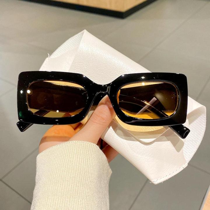 Vintage Rectangle Sunglasses Women Men Fashion Square Frame