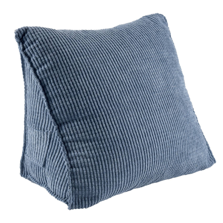 Backrest Cushion Wedge Pillow Back Cushion Lumbar Pad Bed Office Chair Rest Pillow Back Support Pillow(Blue)
