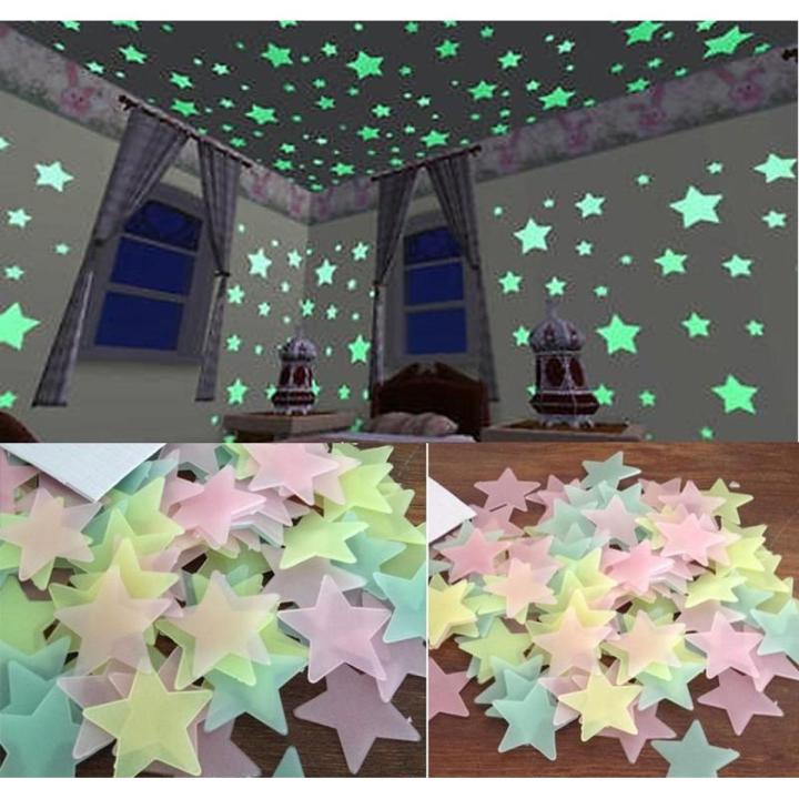 Radium Sticker Moon & Star 8-10pis- Wall Sticker Bazar Guru