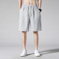 Men Beach Shorts Slant Pockets Elastic Waist Drawstring Breathable Solid Color Summer Male Casual Short Pants Trousers. 