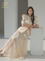 H Han Queen New Work Wear 2 Pieces A-Line Pleated Vestidos Korean Slim Vintage Dresses Elegant Fashion Summer Casual Party Dress. 