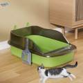 Cat Easy Carry Anti Splashing High Sided Pet Cat Toilet Sand Box green. 