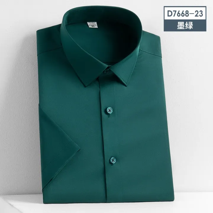 Casual%20Short%20Sleeve%20Shirts%20for%20Men%205XL%20Stretch%20Solid%20Color%20Soft%20Half%20Sleeve%20Men%20Shirt%20Business%20Regular%20Fit%20Without%20Front%20Pocket%20-%20Image%207