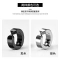 Ear Clip Male Non-Pierced Earrings Cool Trendy Niche Simple Style Black Buckle Bone Fake Men's Women.
