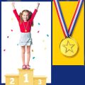 OUMERY 100 Pieces Kids Plastic Winner Medals Gold Winner Ad Medals for Olympic Style,Party Decorations and Ads. 