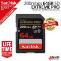 【Readystock】 + FREE Shipping+ COD SANDISK Extreme Pro SD 64GB Card V30 U3 C10 UHS-I SDSDXXU-064G-GN4IN MVP CAMERA.