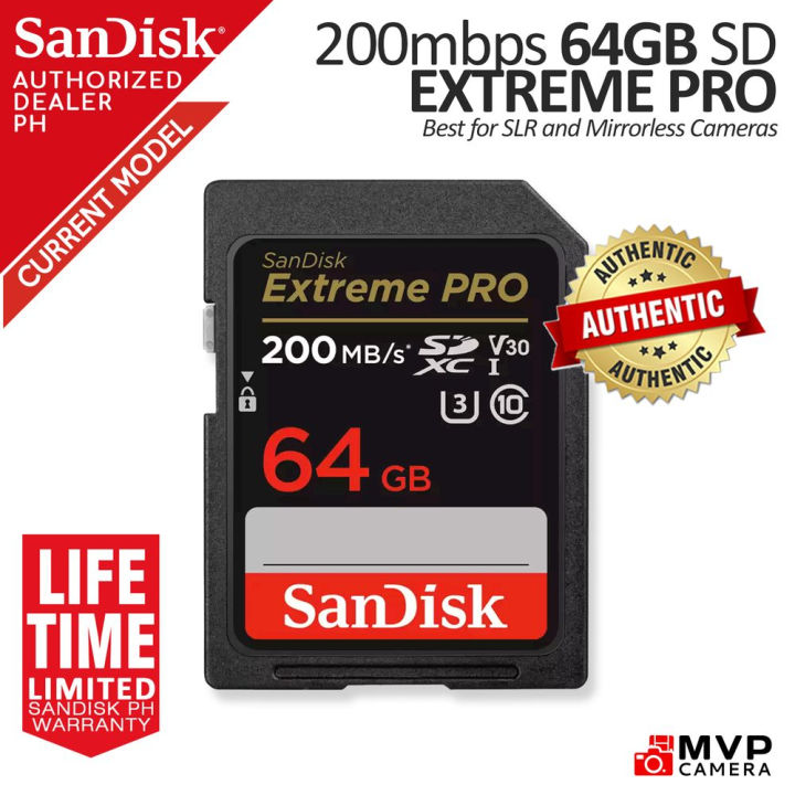 【Readystock】 + FREE Shipping+ COD SANDISK Extreme Pro SD 64GB Card V30 U3 C10 UHS-I SDSDXXU-064G-GN4IN MVP CAMERA